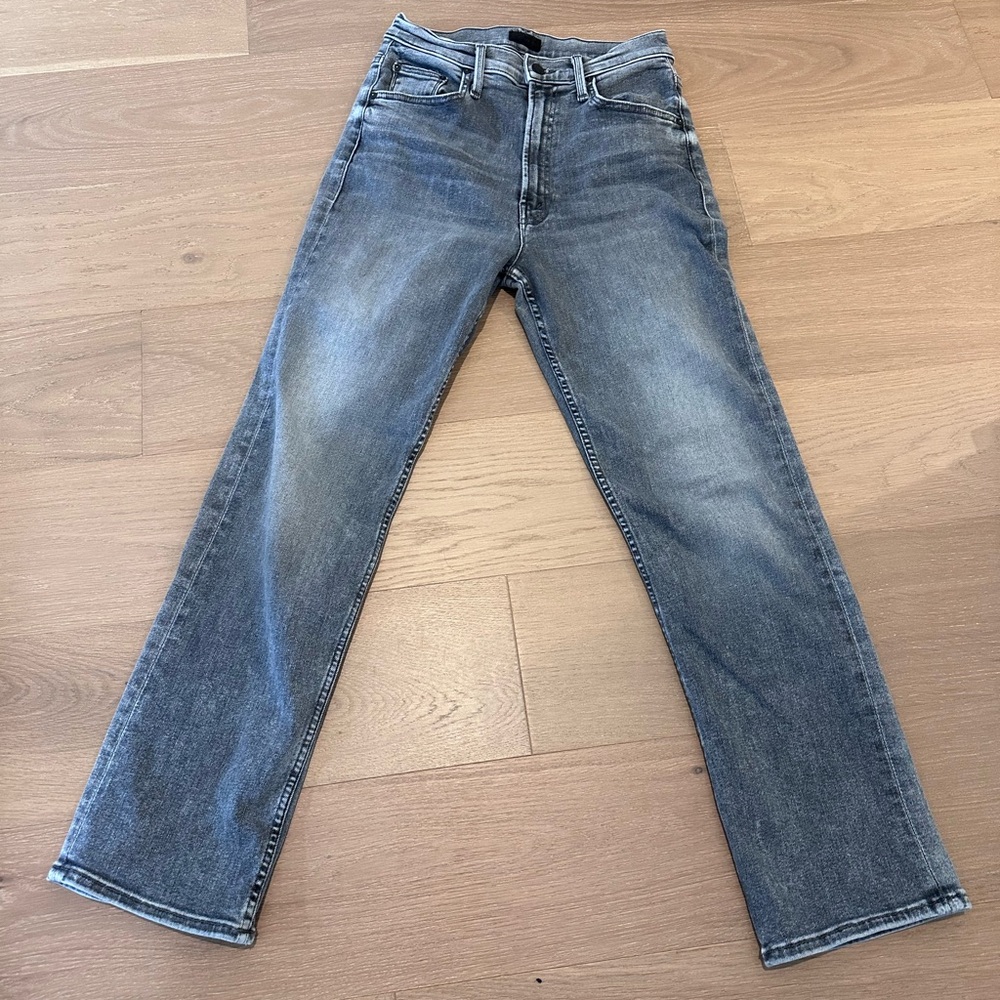 MOTHER Straight Leg Jeans in Washed Blue